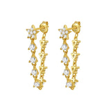 925 Silver Zircon Star Tassel Earrings For Women