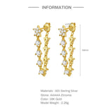 925 Silver Zircon Star Tassel Earrings For Women