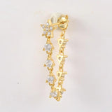 925 Silver Zircon Star Tassel Earrings For Women