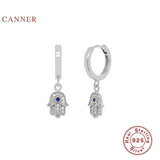 925 Sterling Silver Diamond Hoop Earrings for Women