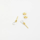 925 Silver CZ Pear Stud Earring Women Wedding Fine Jewelry