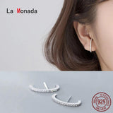 Silver 925 Stud Earrings Minimalist C Smail Fine Women Jewelry