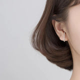 Silver 925 Stud Earrings Minimalist C Smail Fine Women Jewelry