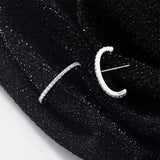 Silver 925 Stud Earrings Minimalist C Smail Fine Women Jewelry