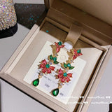 Yellow CZ Crystal Drop Earrings Colorful Flower Jewelry