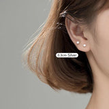 925 Sterling Silver Geometric Barbell Stud Earrings