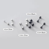 925 Sterling Silver Geometric Barbell Stud Earrings