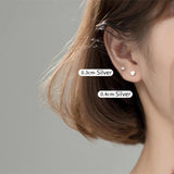 925 Sterling Silver Geometric Barbell Stud Earrings