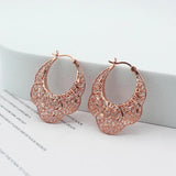 14K Rose 3D Light Wedding Jewelry 585 Purple Geometric Earrings