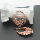 14K Rose 3D Light Wedding Jewelry 585 Purple Geometric Earrings