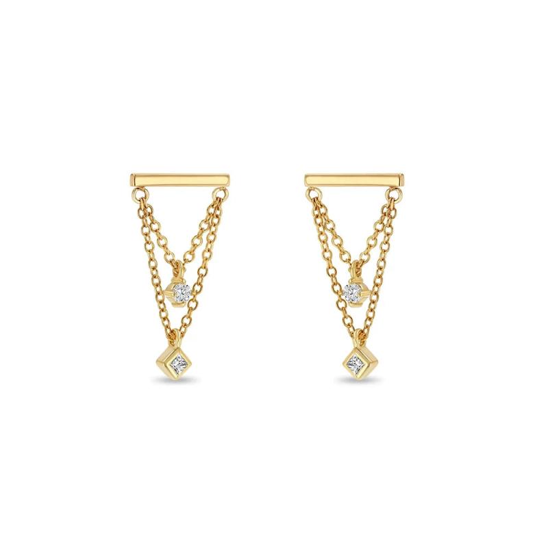 High Zircon Earring 925 Sterling Silver Cartilage Stud Pendiente Plata Jewelry