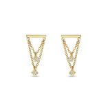 High Zircon Earring 925 Sterling Silver Cartilage Stud Pendiente Plata Jewelry