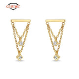 High Zircon Earring 925 Sterling Silver Cartilage Stud Pendiente Plata Jewelry