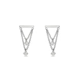 High Zircon Earring 925 Sterling Silver Cartilage Stud Pendiente Plata Jewelry