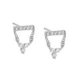 High Zircon Earring 925 Sterling Silver Cartilage Stud Pendiente Plata Jewelry