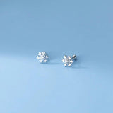 Christmas Snow 925 Silver Earrings For Women Girls Ladies Stud Earrings