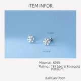 Christmas Snow 925 Silver Earrings For Women Girls Ladies Stud Earrings