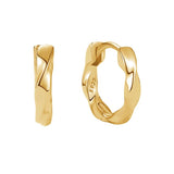 925 Sterling Silver Twisted Hoop Earrings 18K Plated Jewelry Accessories