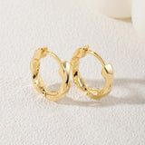 925 Sterling Silver Twisted Hoop Earrings 18K Plated Jewelry Accessories