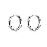 925 Silver Barbed Wire Ear Cuff Hoop Earring Wedding Jewelry