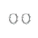 925 Silver Barbed Wire Ear Cuff Hoop Earring Wedding Jewelry