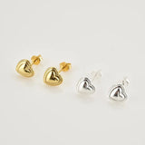 925 Silver Heart Piercing Stud Earring Punk Wedding Jewel