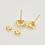 925 Silver Heart Piercing Stud Earring Punk Wedding Jewel