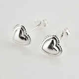 925 Silver Heart Piercing Stud Earring Punk Wedding Jewel
