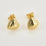 925 Silver Heart Piercing Stud Earring Punk Wedding Jewel