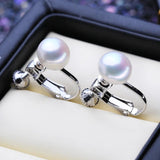 Natural Freshwater Pearl Earrings for Women Silver Clip On Stud Earrings