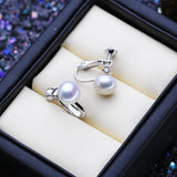 Natural Freshwater Pearl Earrings for Women Silver Clip On Stud Earrings