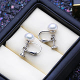 Natural Freshwater Pearl Earrings for Women Silver Clip On Stud Earrings