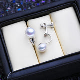 Natural Freshwater Pearl Earrings for Women Silver Clip On Stud Earrings