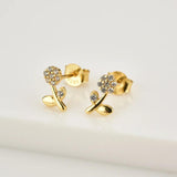 925 Silver Colorful Flower Mini Stud Earring European Jewelry