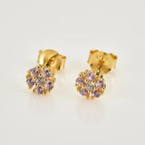 925 Silver Colorful Flower Mini Stud Earring European Jewelry
