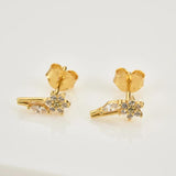 925 Silver Colorful Flower Mini Stud Earring European Jewelry