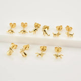 925 Silver Colorful Flower Mini Stud Earring European Jewelry