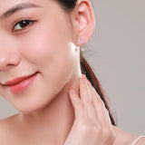925 Silver CZ Dangle Earrings for Women Wedding Jewelry Gift
