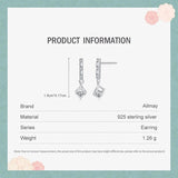 925 Silver CZ Dangle Earrings for Women Wedding Jewelry Gift
