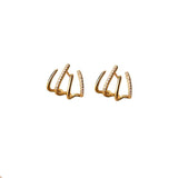 925 Silver Zircon Paw Stud Earrings Fine Jewelry