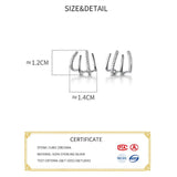 925 Silver Zircon Paw Stud Earrings Fine Jewelry