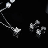 925 Silver Princess-Cut Zirconia Stud Earrings for Women