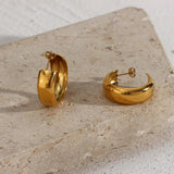 Minimalist Hoop Earrings Stainless Steel Women Jewelry