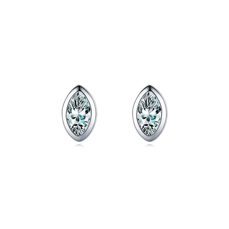 925 Silver Golden CZ Stud Earrings Anniversary Gift