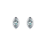 925 Silver Golden CZ Stud Earrings Anniversary Gift