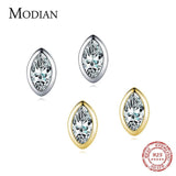 925 Silver Golden CZ Stud Earrings Anniversary Gift