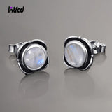 Moonstone Stud Earrings 925 Silver Party Ear Jewelry