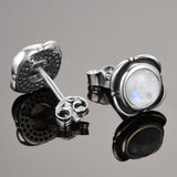 Moonstone Stud Earrings 925 Silver Party Ear Jewelry