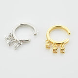 925 Sterling Silver Pavee Cuff Chain Earcuff