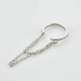 925 Sterling Silver Pavee Cuff Chain Earcuff